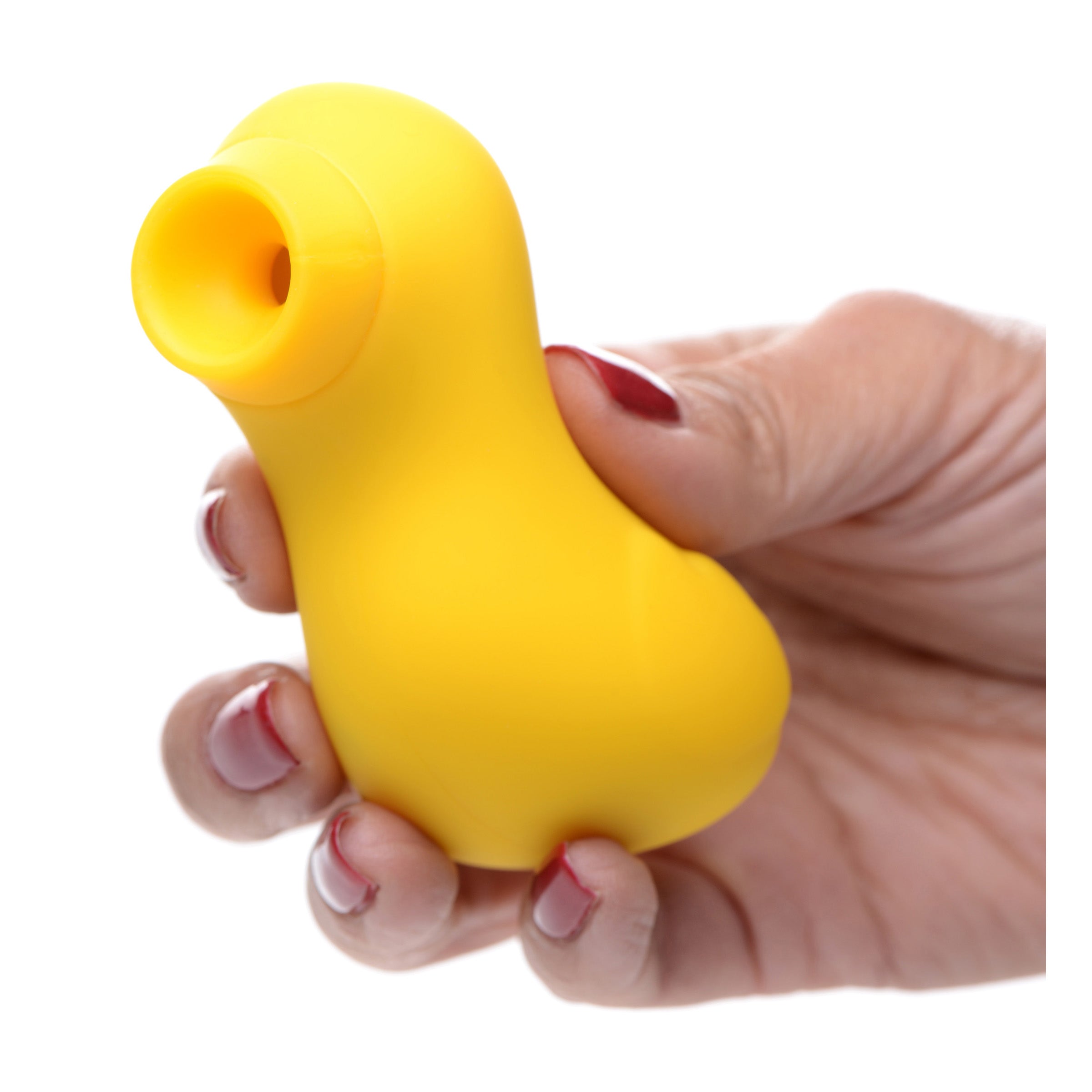 Sucky Ducky Silicone Clitoral Stimulator in yellow, featuring a cute duck design and clit sucking tip.