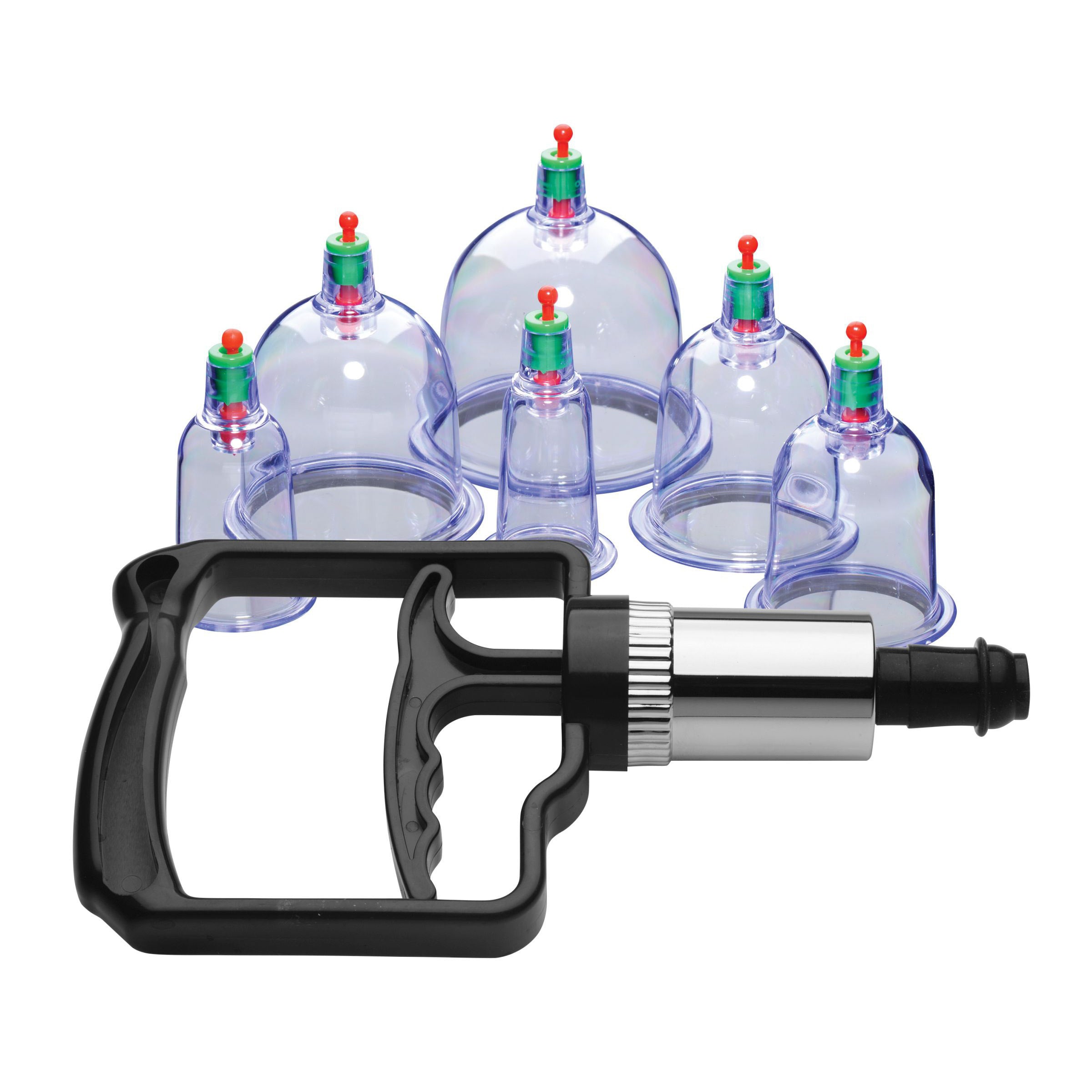 Sukshen 6 Piece Cupping Set featuring six graduated suction cups for muscle therapy and sensual exploration.