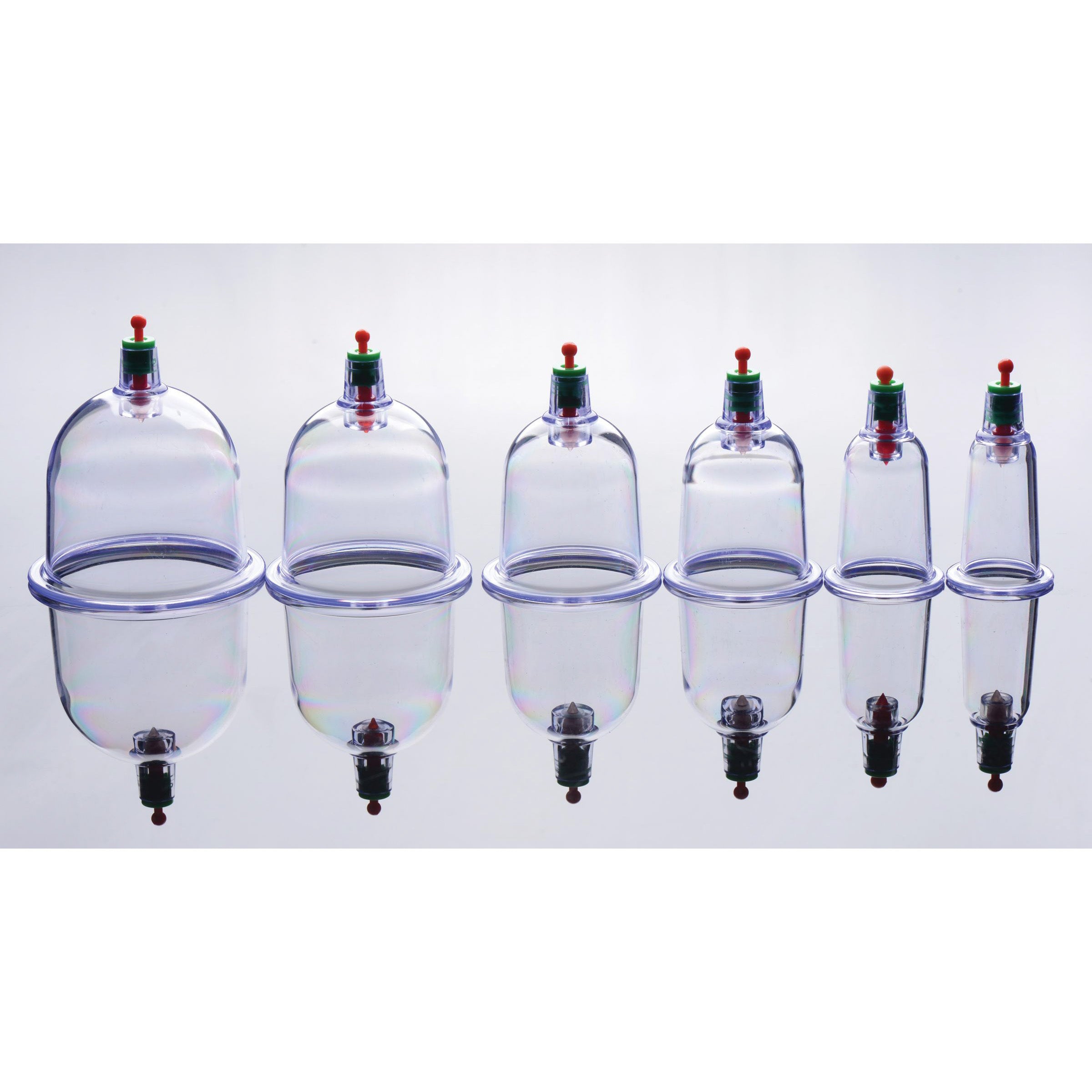 Sukshen 6 Piece Cupping Set featuring six graduated suction cups for muscle therapy and sensual exploration.