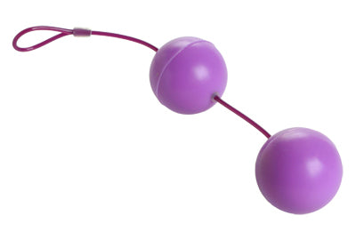 Super Sized Silicone BenWa Balls in purple, featuring a soft exterior and weighted inner ball for enhanced pleasure and pelvic toning.