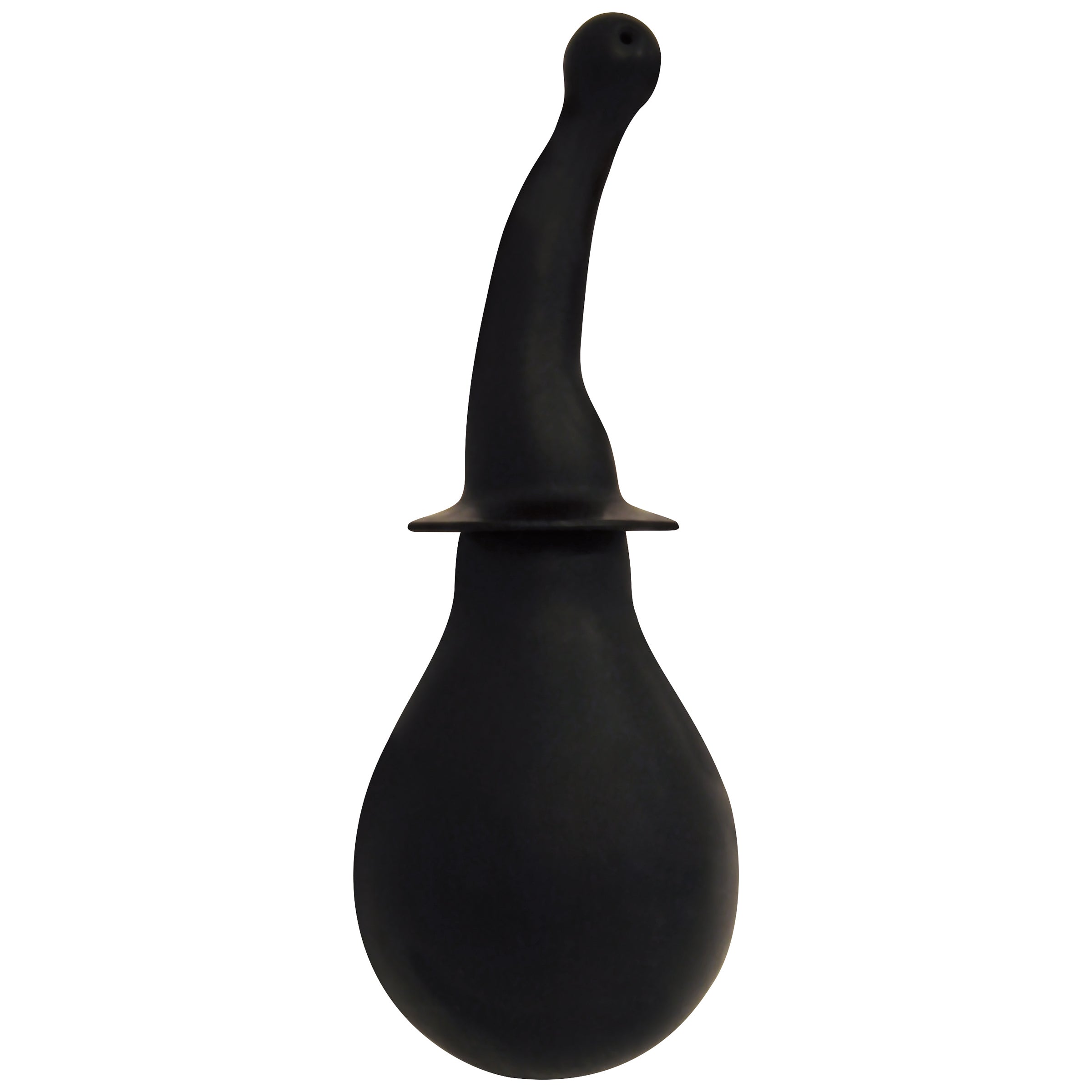 Tail Cleaner Smooth - Black silicone anal douche with flexible nozzle and 8-ounce reservoir for personal hygiene.