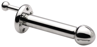 The Crank Shaft Steel Dildo featuring a sleek stainless steel design with a crank arm for rotation, showcasing its elegant finish and unique features.