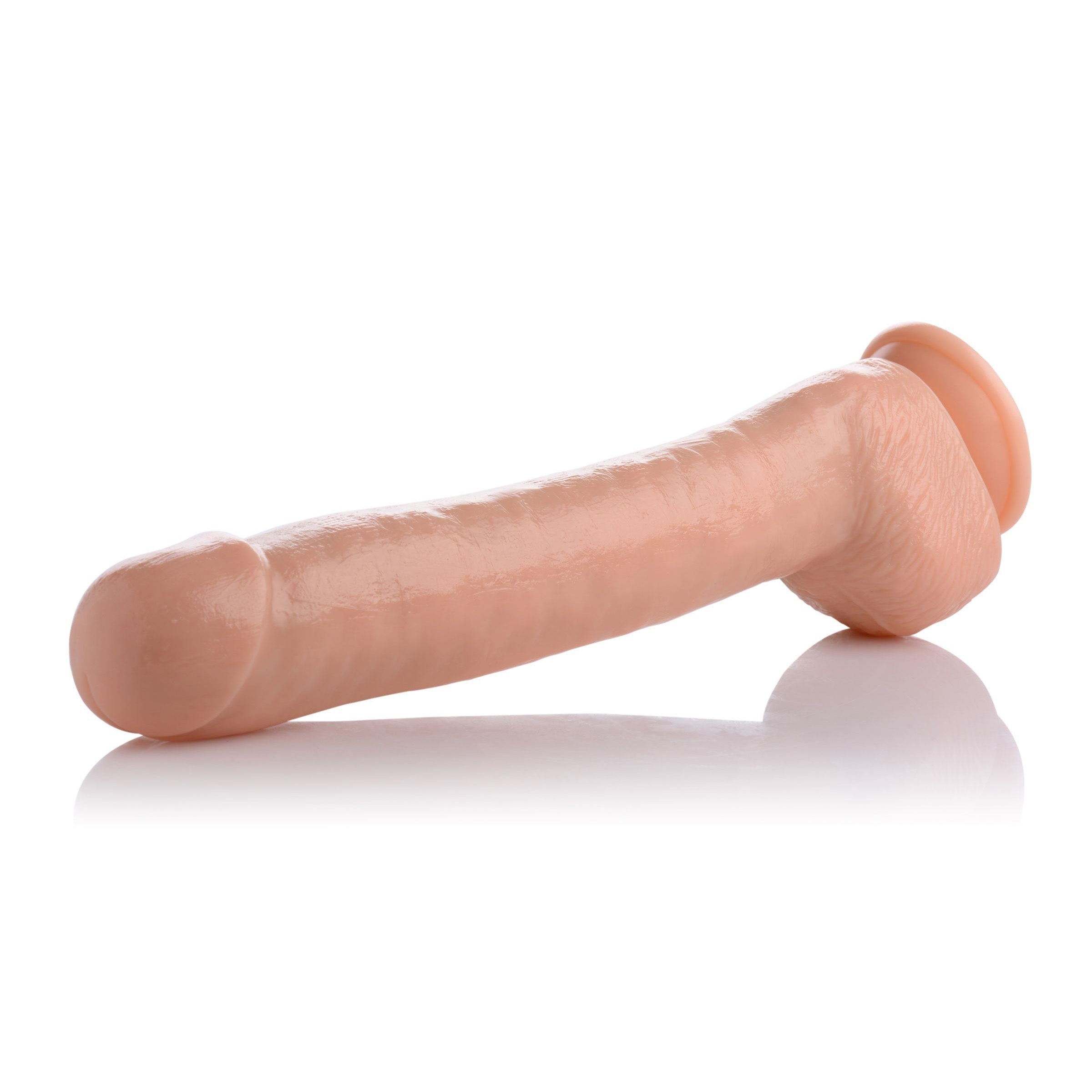 The Destroyer 16.5 Inch Dildo in light color, showcasing its impressive size and realistic design.