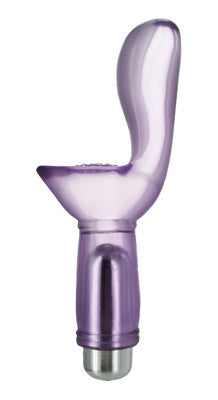 The Duet G-Spot Vibe in purple, showcasing its curved design and Stimu-nubs for enhanced stimulation.