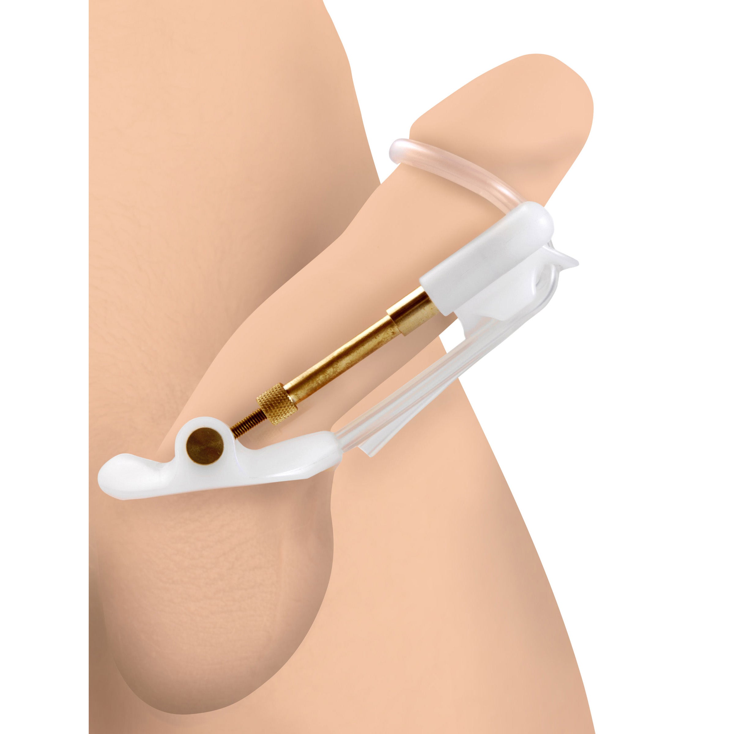 The Size Matters Penile Aide, a discreet device designed for enhancing penis length and girth using traction technology.