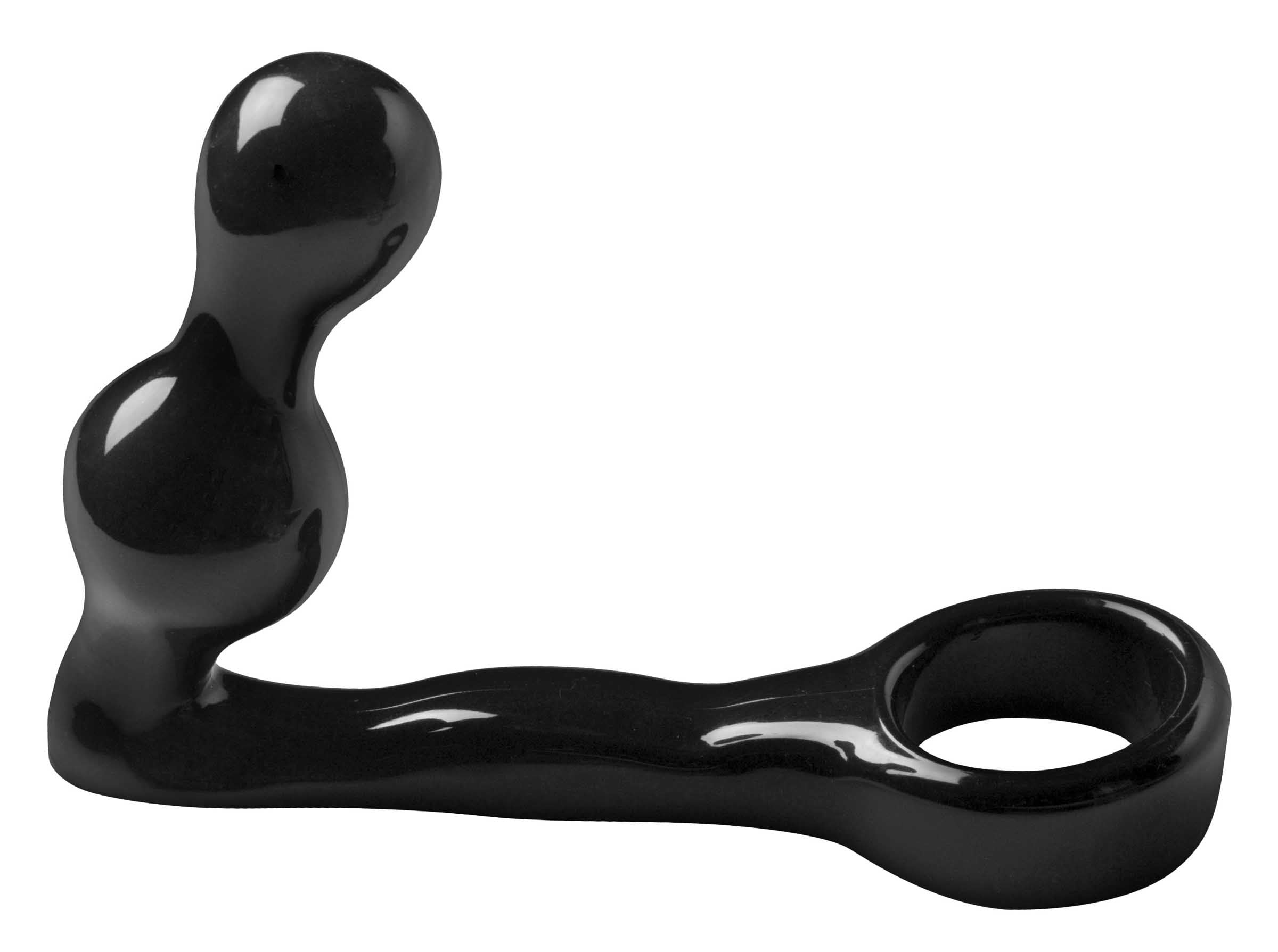 The Spire Cock Ring with Anal Plug, featuring a bulbous anal arm and snug cock ring, designed for enhanced pleasure and stimulation.