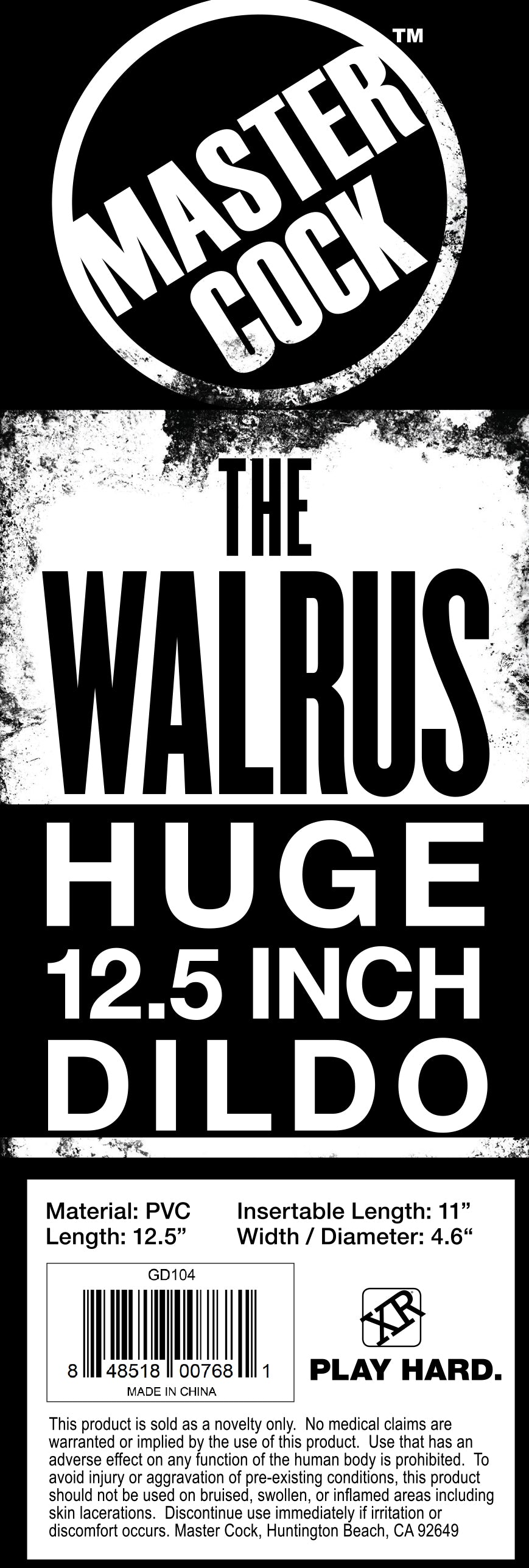 The Walrus, a giant rubber penis with curves and contours, showcasing its artistic design and impressive size.