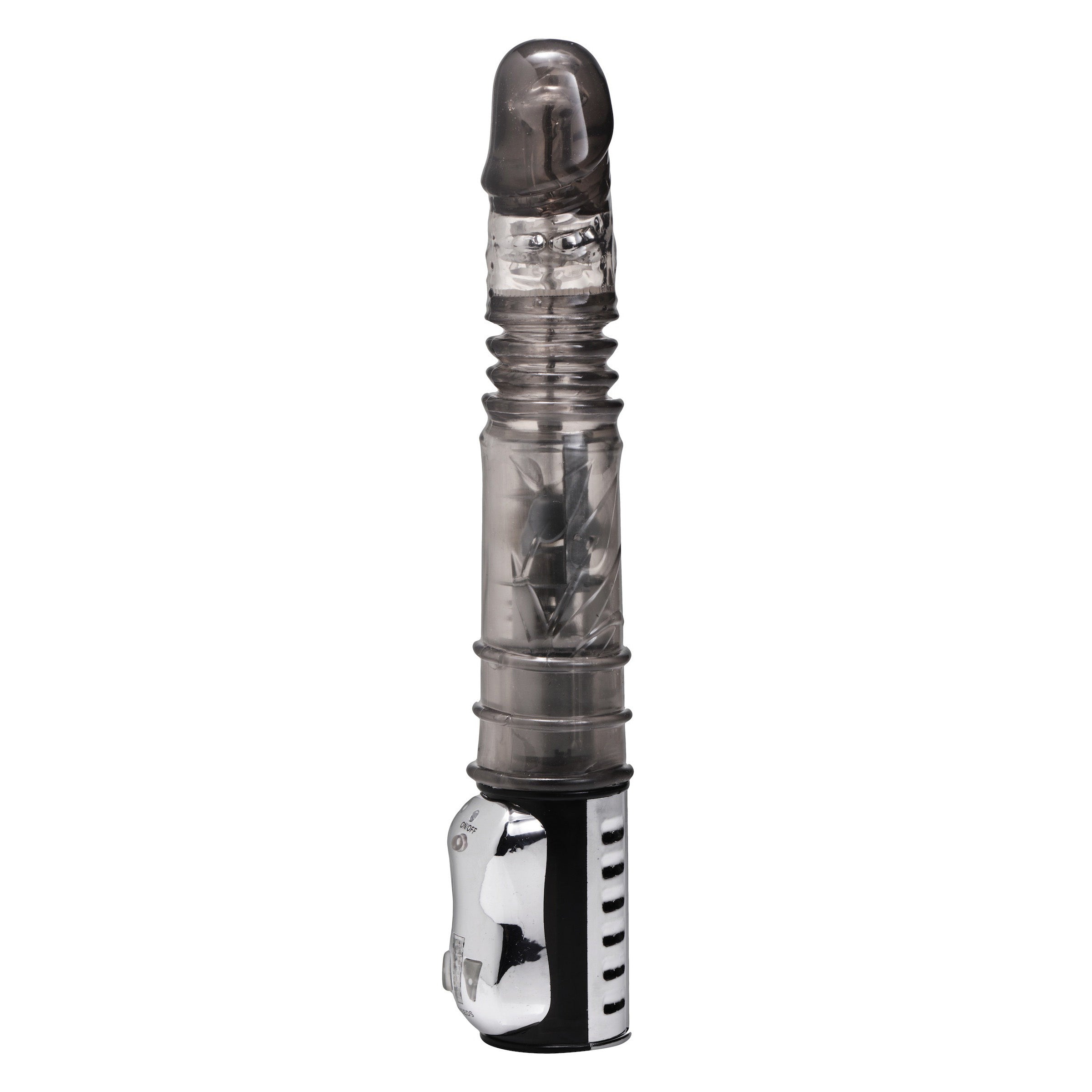 The Thruster Sex Stick, a sleek anal toy with a powerful motor, rotating beads, and thrusting action, designed for enhanced pleasure.