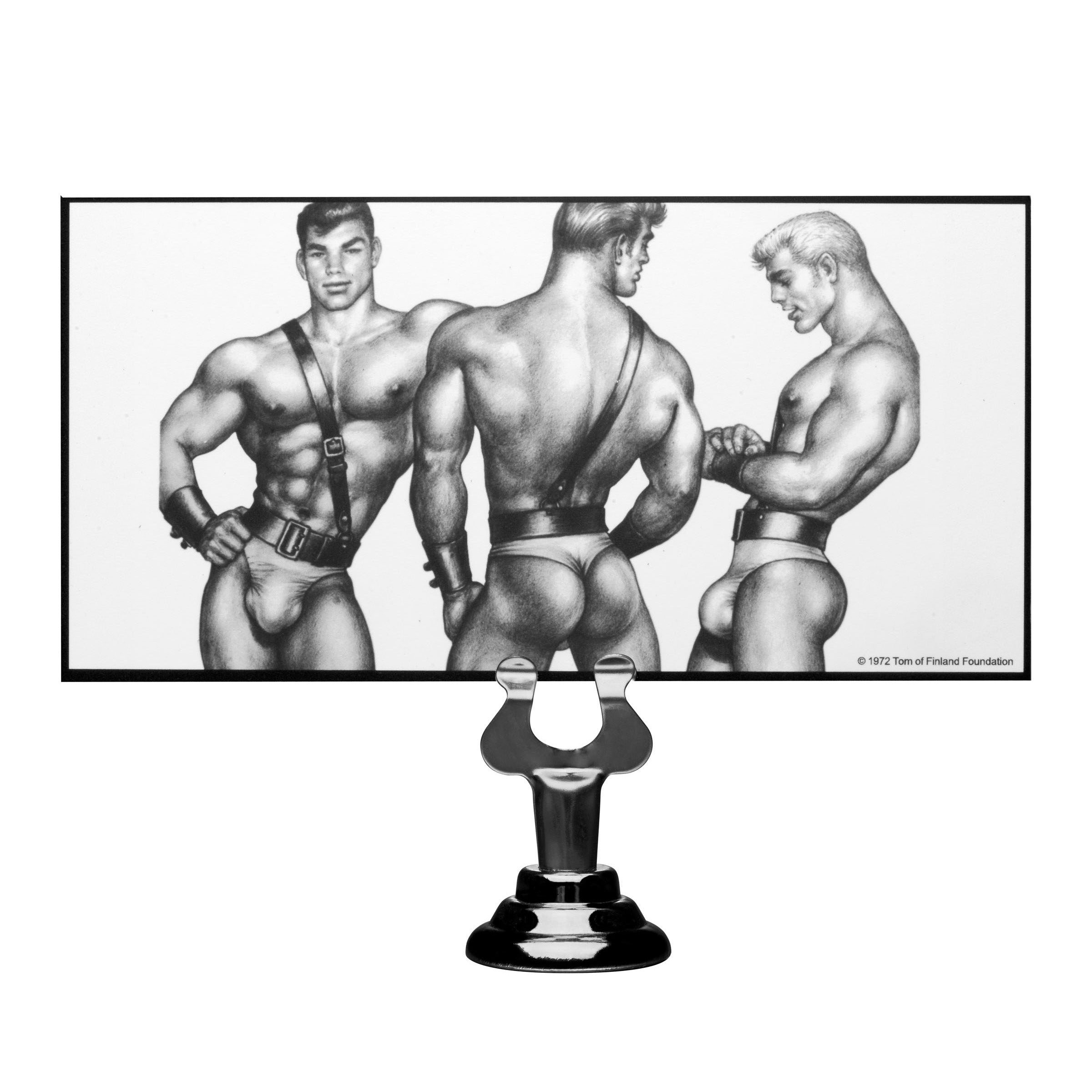 Tom of Finland Medium Silicone Anal Plug with tapered tip and flared suction cup base, made of black silicone.