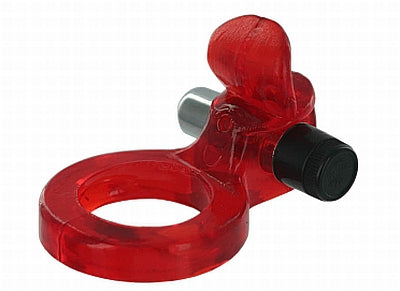 Tongue Teaser Vibrating Cock Ring with a tongue-shaped stimulator and removable bullet vibe, designed for enhanced pleasure.