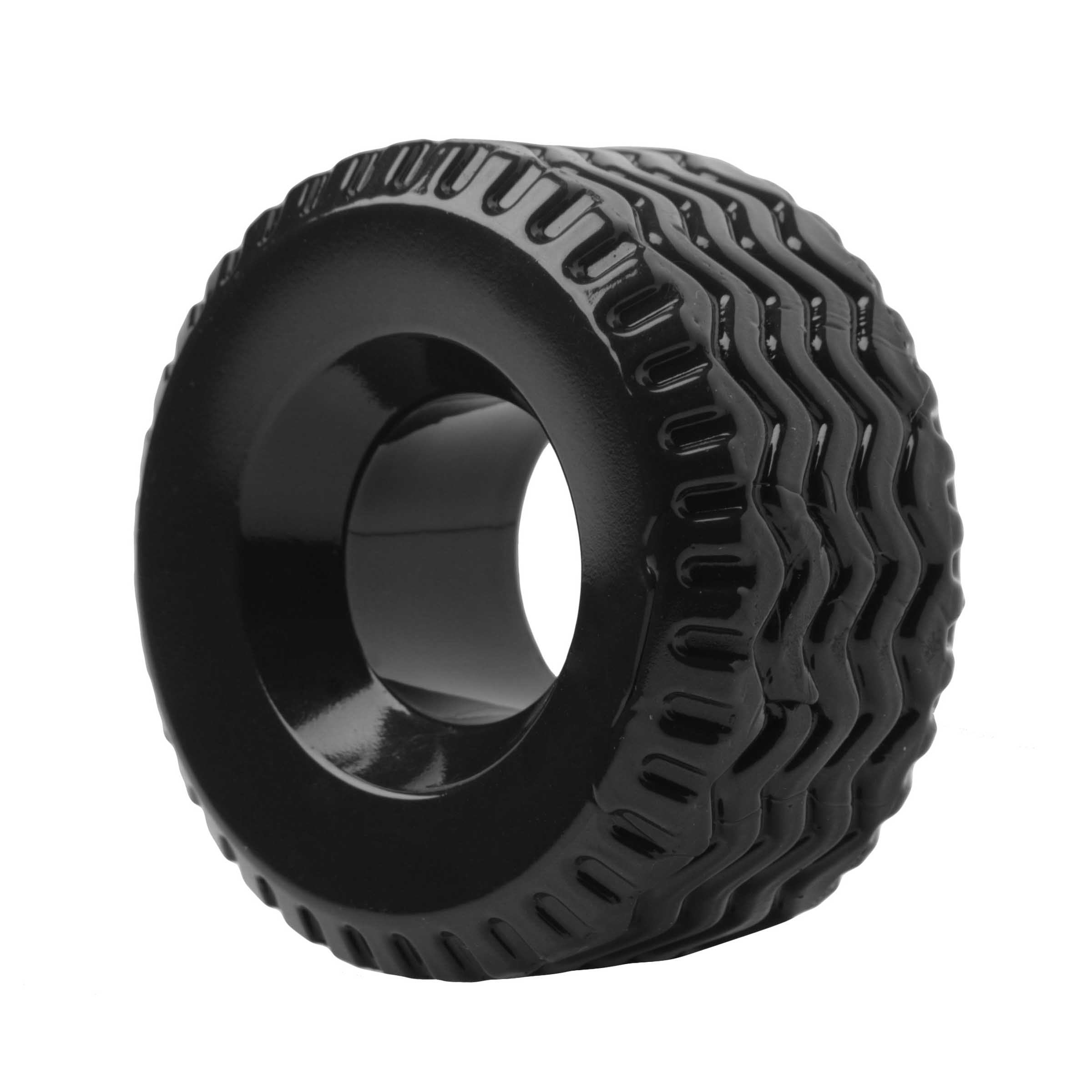 Tread Ultimate Tire Cock Ring in black, showcasing its thick and durable design for enhanced pleasure.