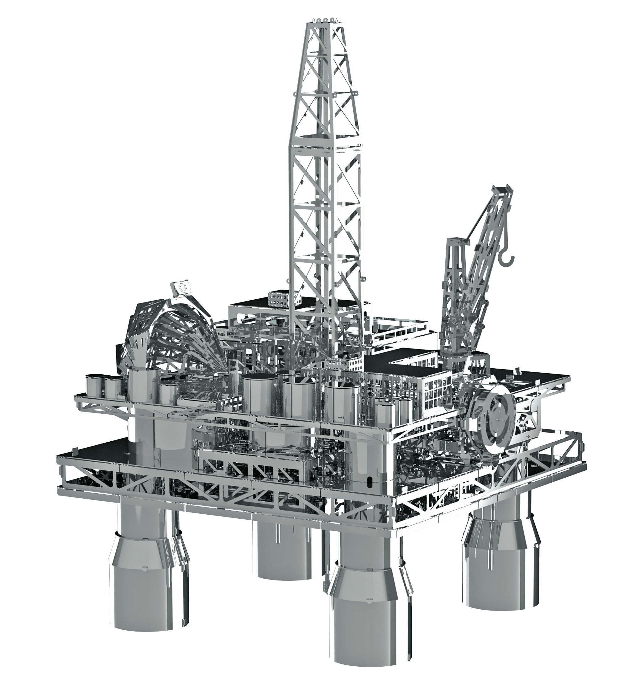 TREASURE FINDER OIL RIG showcasing its large structure and drilling facilities for offshore petroleum and natural gas extraction.