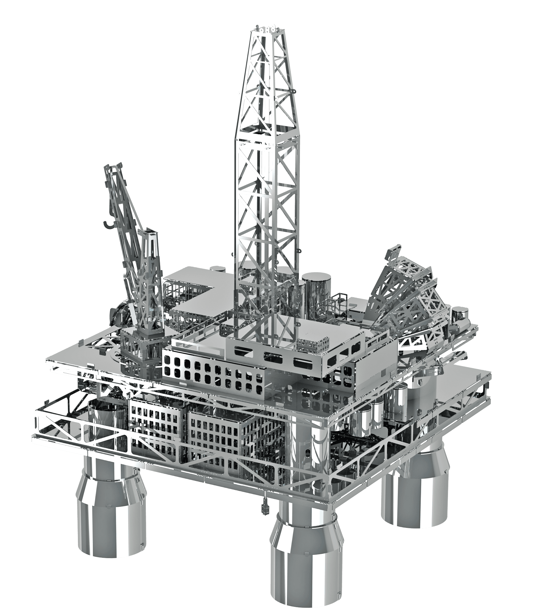 TREASURE FINDER OIL RIG showcasing its large structure and drilling facilities for offshore petroleum and natural gas extraction.