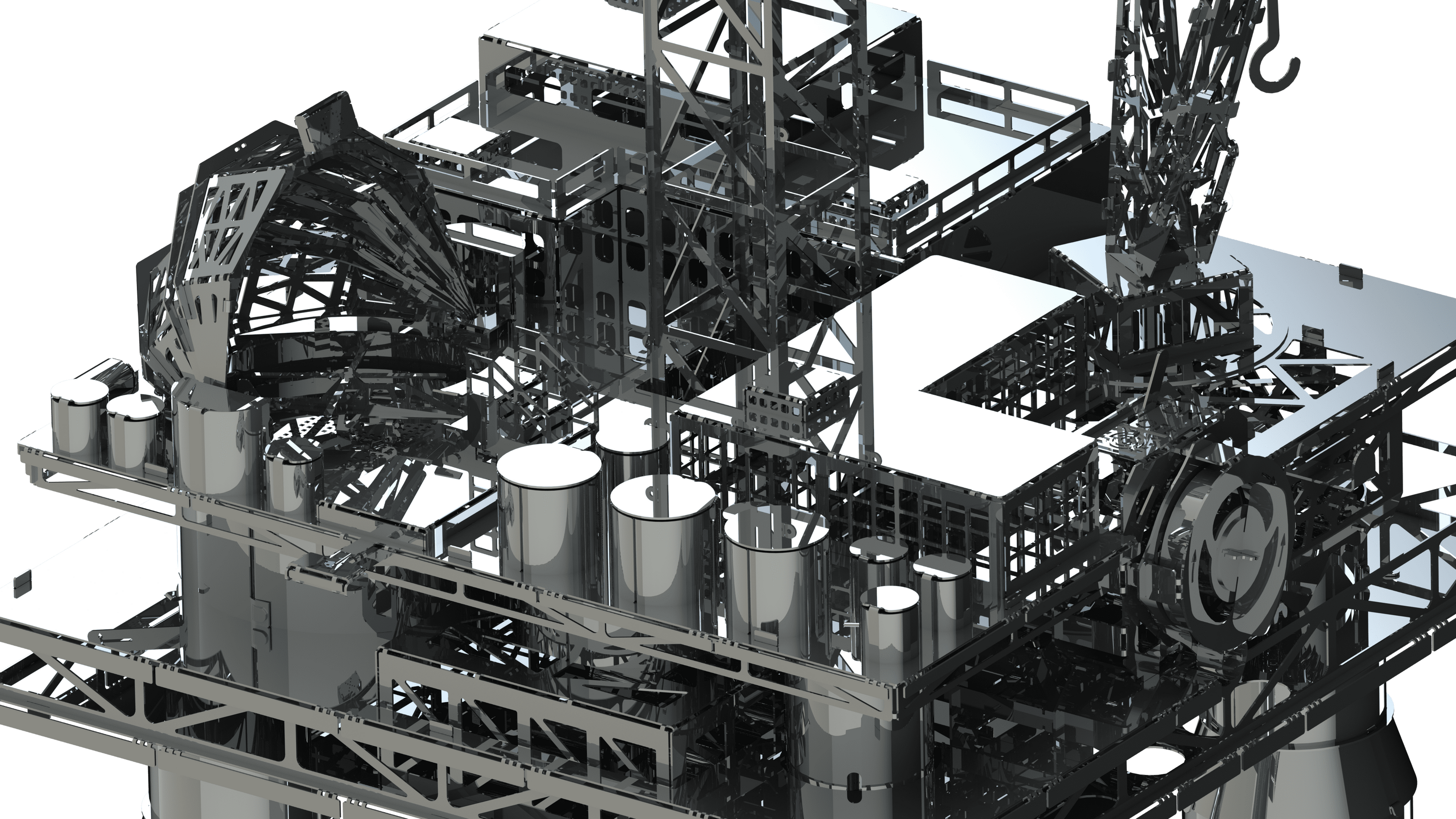 TREASURE FINDER OIL RIG showcasing its large structure and drilling facilities for offshore petroleum and natural gas extraction.