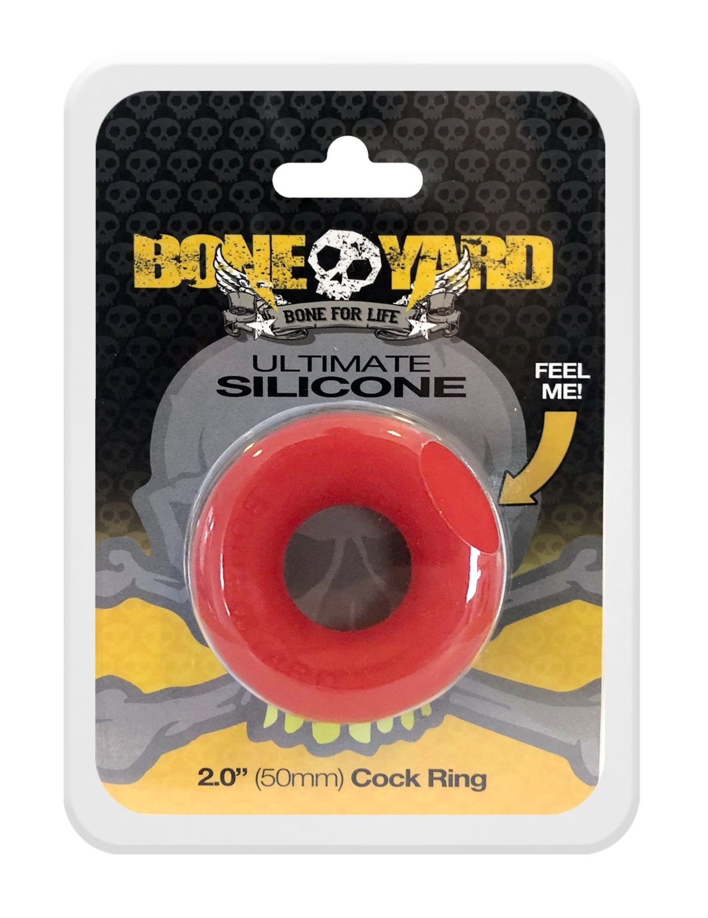 Ultimate Silicone Cock Ring in Red, showcasing its soft touch silicone finish and donut shape, designed for comfort and durability.