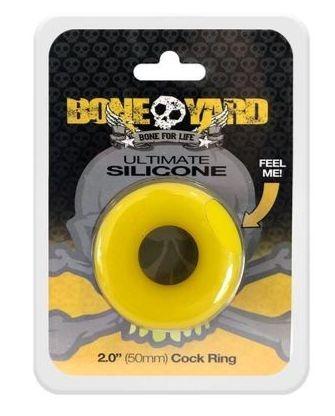 Ultimate Silicone Cock Ring in Yellow, featuring a soft touch finish and durable design for enhanced comfort and performance.