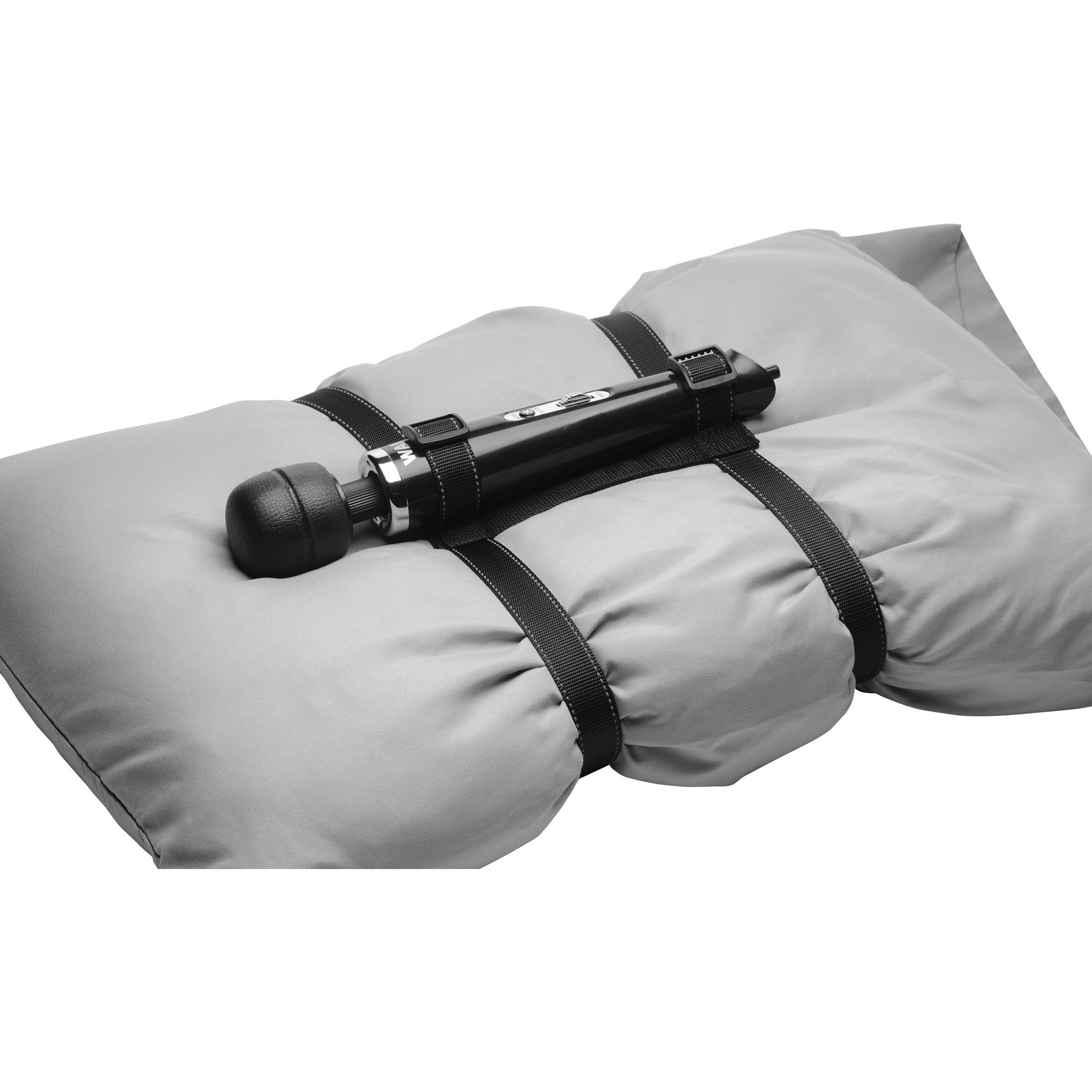 Universal Wand Harness securely holds a wand massager for enhanced pleasure during masturbation.