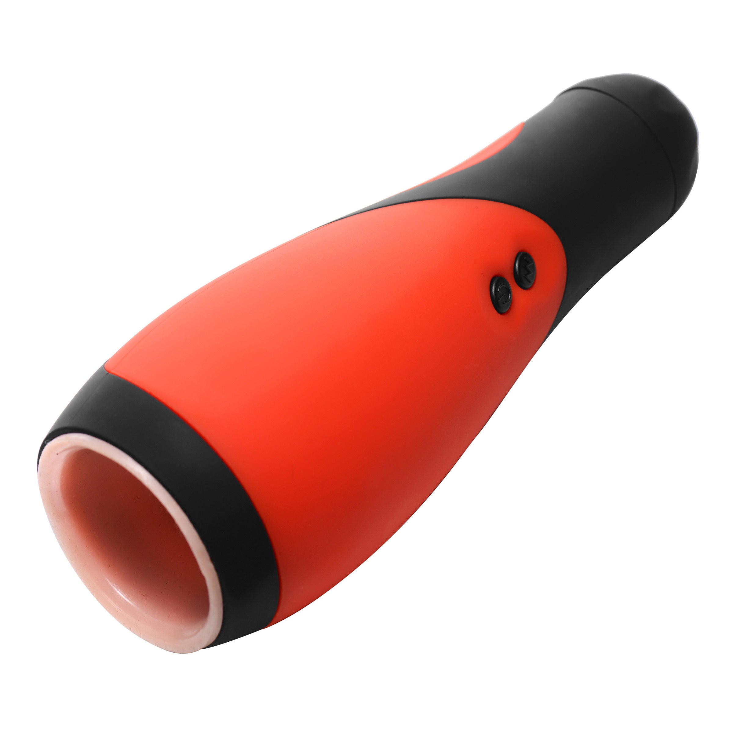 Vibra Head Bionic Auto Stroker in red, showcasing its ergonomic design and pleasure-inducing interior ridges.