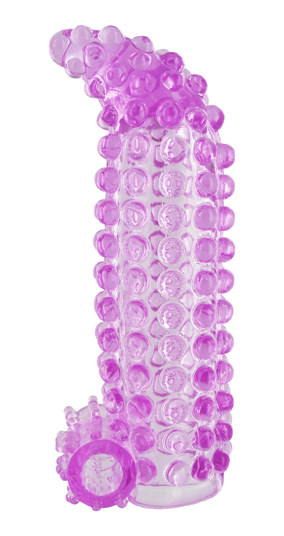 Trinity Vibrator Enhancement Sleeve in vibrant purple, designed to fit over standard vibrators for enhanced pleasure.