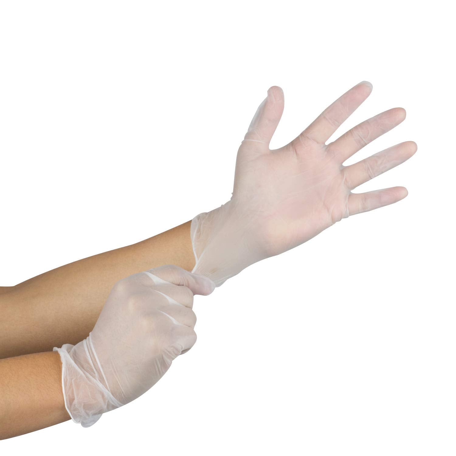 A box of medium blue vinyl powder free gloves, ideal for hygiene and protection against germs.