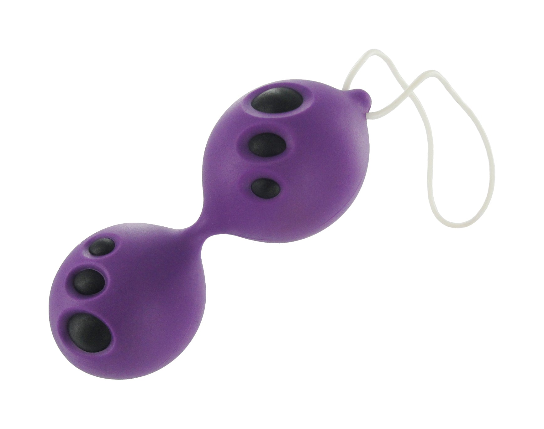 Purple silicone Kegel exercise balls.