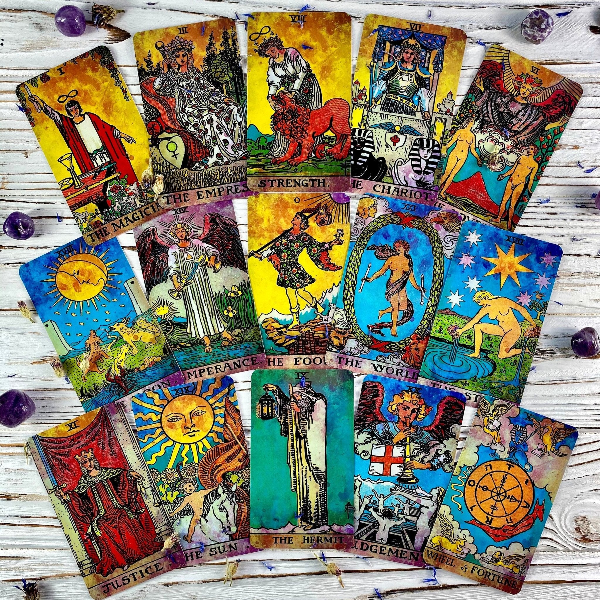 A set of tarot cards.