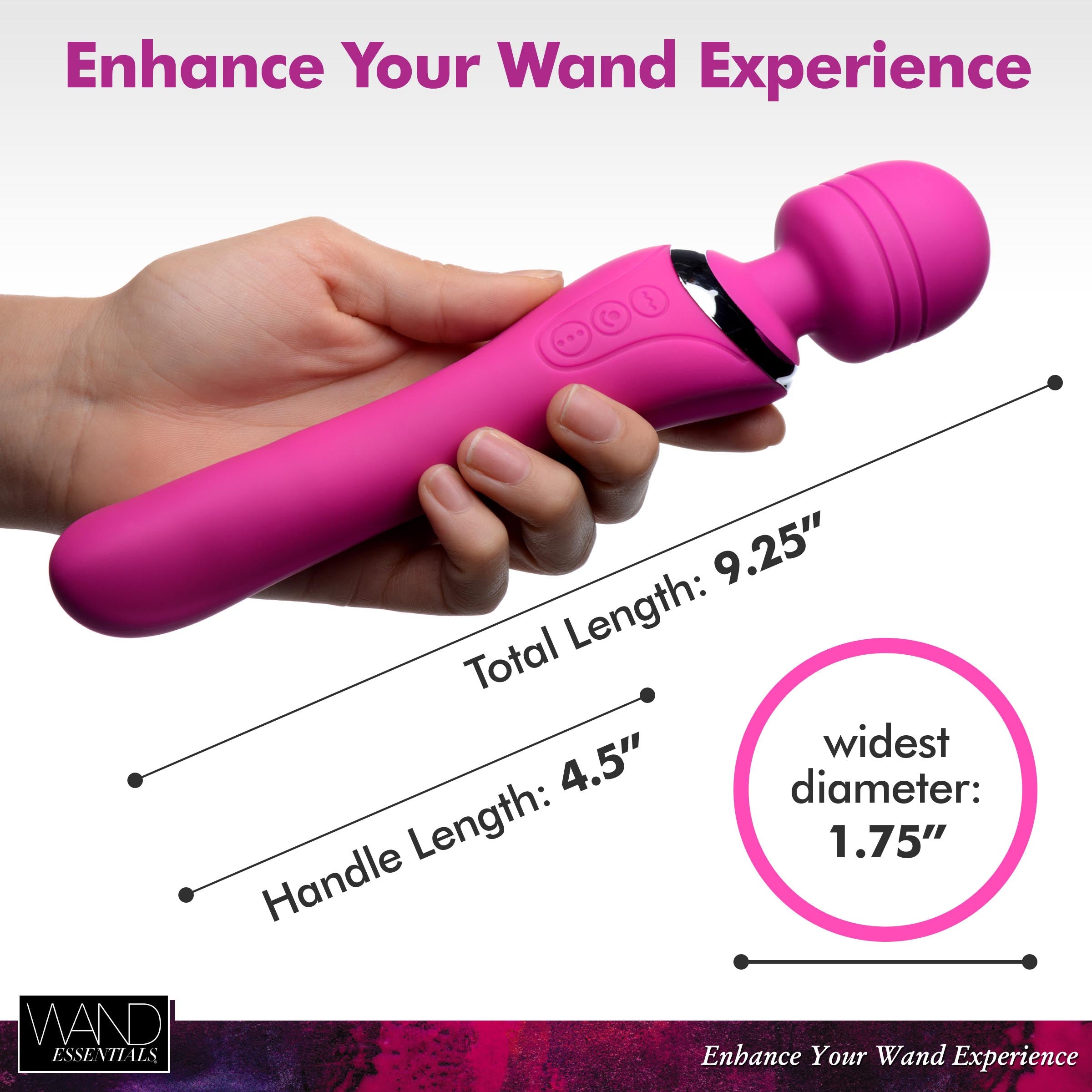 Whirling Wand 2 in 1 Dual Massaging Wand in pink, showcasing its dual-ended design and flexible head for effective massage.