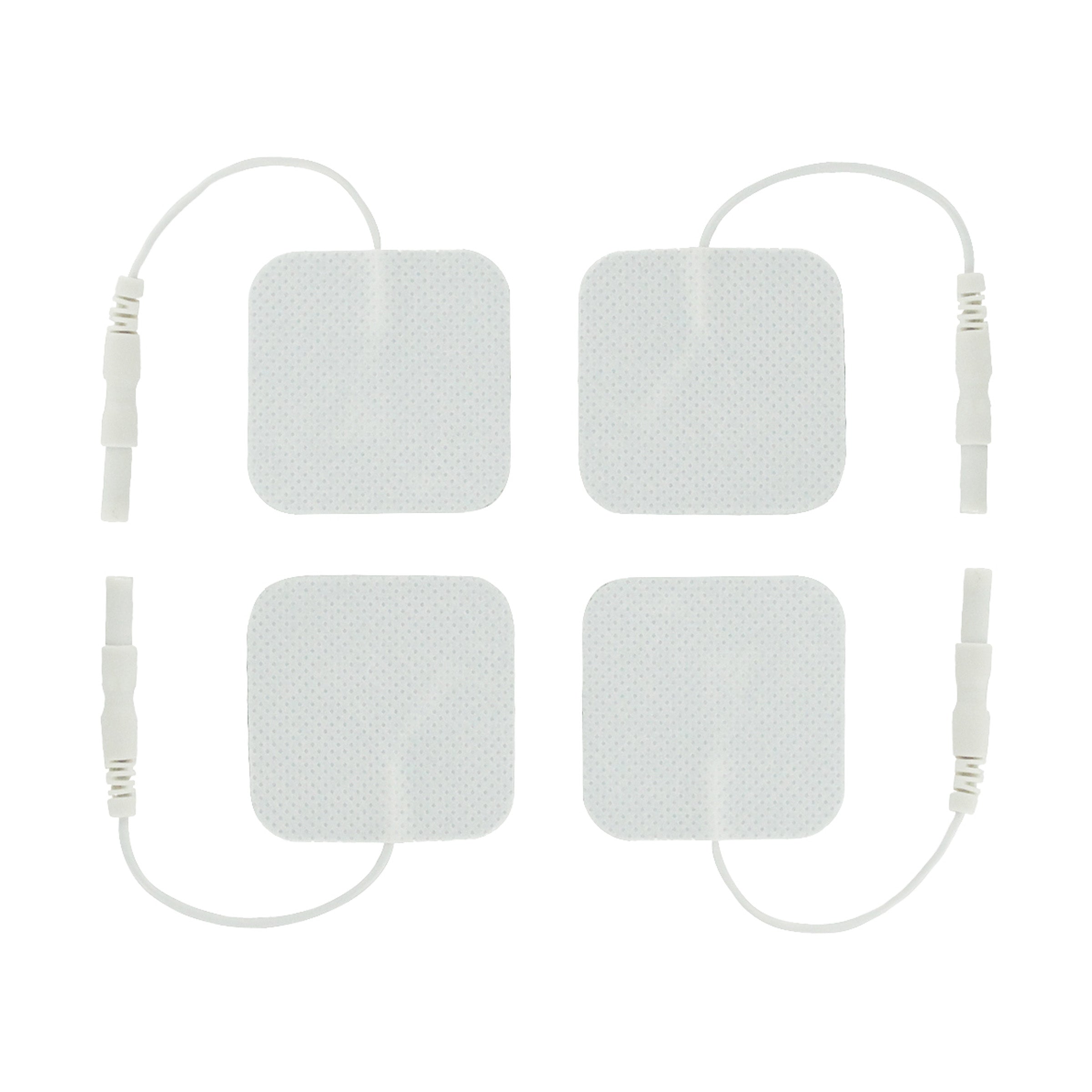 Zeus Electro Pads 4-Pack featuring four white electro conductive pads designed for electrosex stimulation.