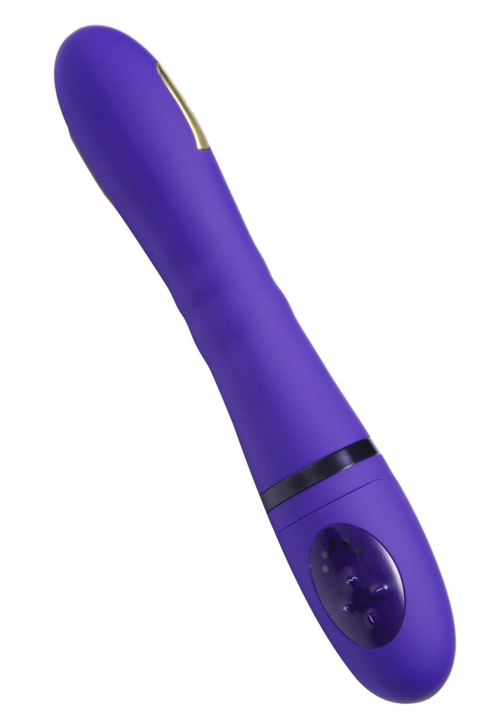 Zeus Voltron Premium Electro Vibe in royal purple with ergonomic design and brass plates for electro stimulation.