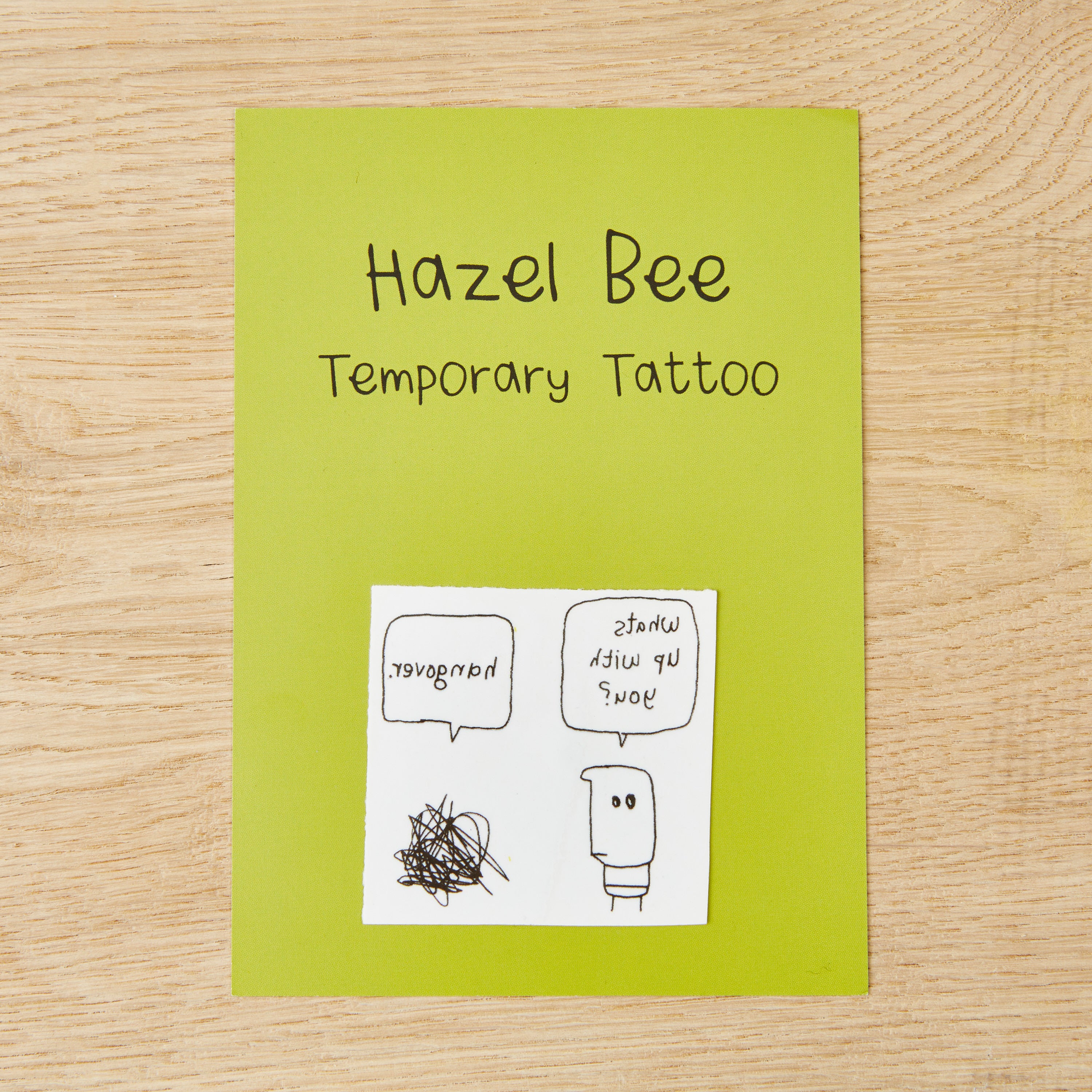 A vibrant Hangover Temporary Tattoo displayed on a clean background, showcasing its intricate design and waterproof features.