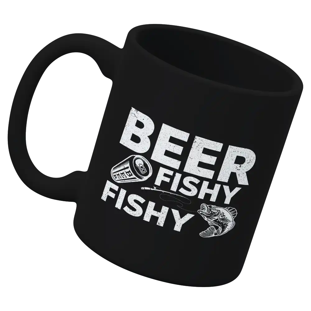 Beer Fishy Fishy 11oz Mug with UV printed design, showcasing its durable and stylish appearance.