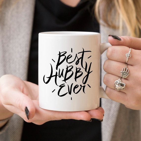 Best Hubby Ever Coffee Mug featuring a humorous design, perfect for husbands, made from high-quality ceramic.