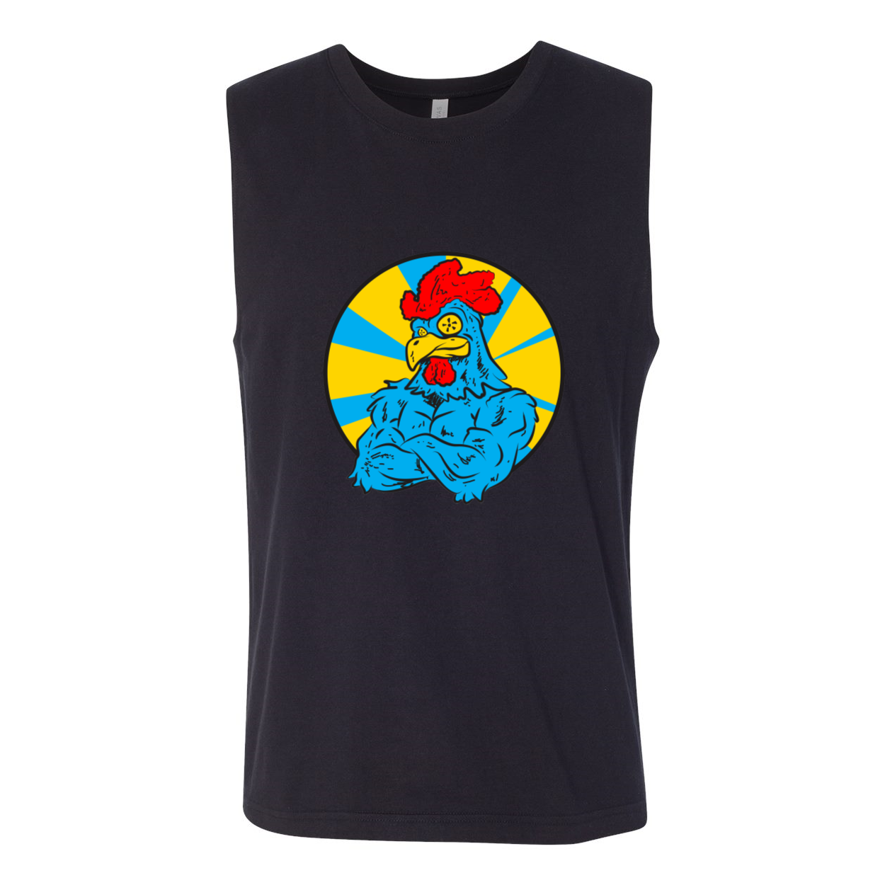 Big Cock Men's Muscle Tank Top in Dark Grey Heather, showcasing a modern fit and soft cotton fabric.