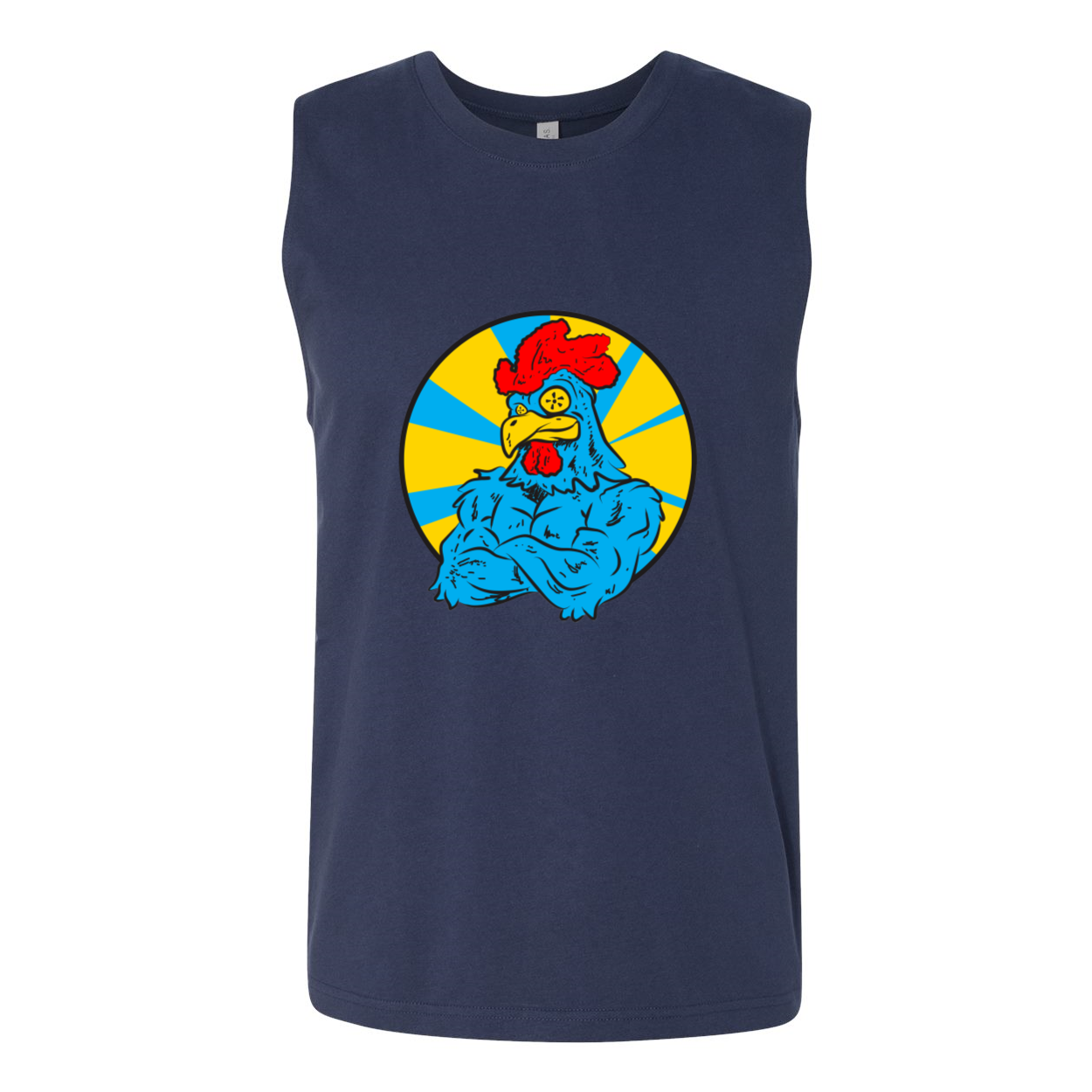 Big Cock Men's Muscle Tank Top in Dark Grey Heather, showcasing a modern fit and soft cotton fabric.