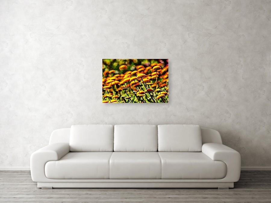 Button Flowers Modern Abstract Pop Art Canvas Print featuring vibrant colors and unique design on a high-quality canvas.