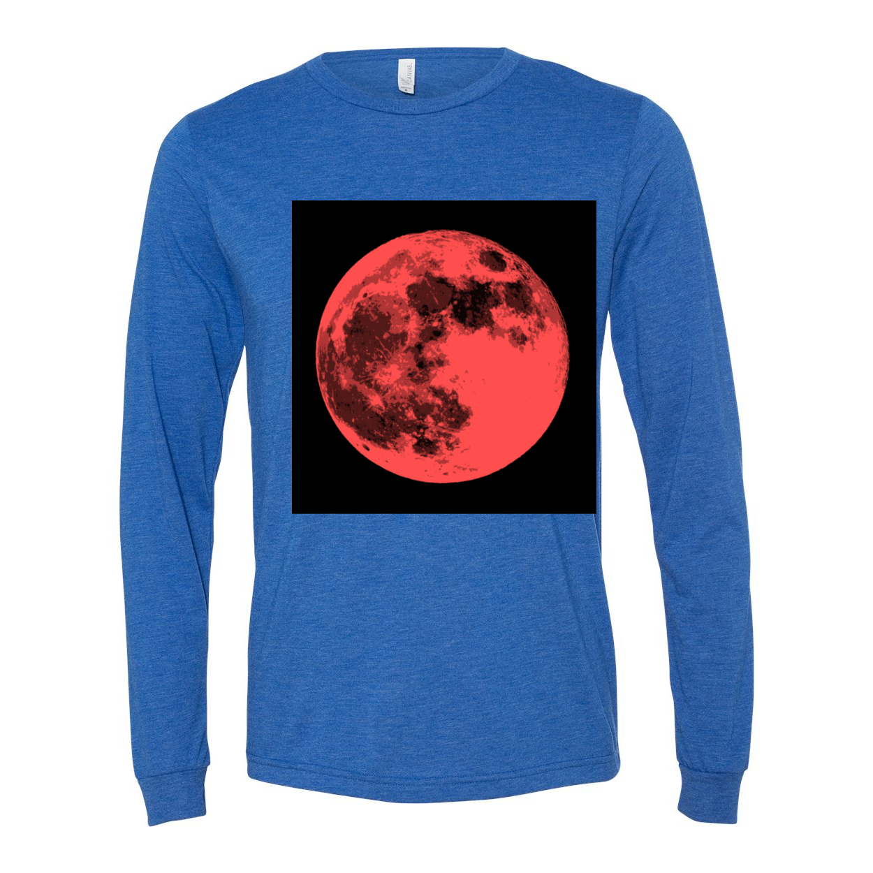 Contemporary Moon Long Sleeve Men's Jersey Tee in various colors, showcasing its soft fabric and stylish design.