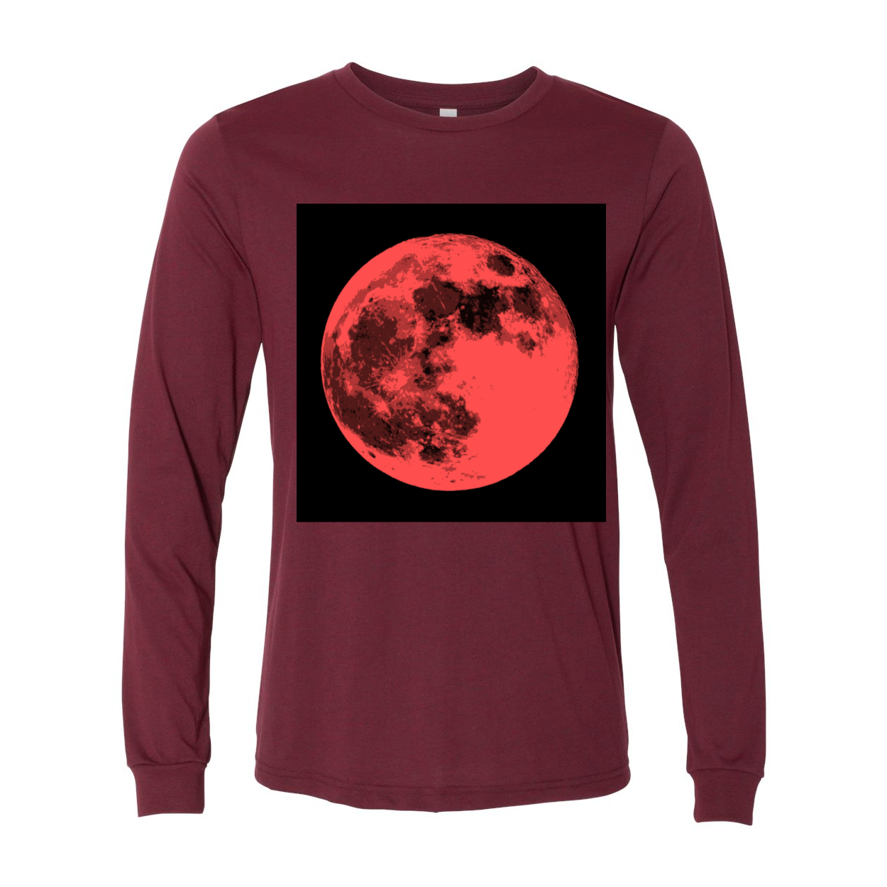 Contemporary Moon Long Sleeve Men's Jersey Tee in various colors, showcasing its soft fabric and stylish design.