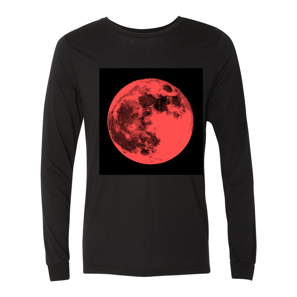 Contemporary Moon Long Sleeve Men's Jersey Tee in various colors, showcasing its soft fabric and stylish design.