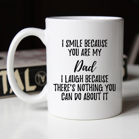 A high-quality white ceramic mug featuring a vibrant design, perfect for Father's Day or birthday gifts, available in 11 and 15 oz sizes.