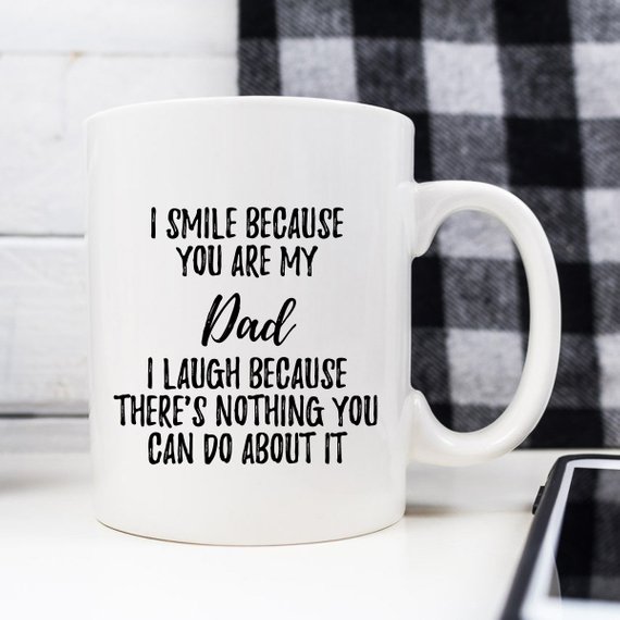 A high-quality white ceramic mug featuring a vibrant design, perfect for Father's Day or birthday gifts, available in 11 and 15 oz sizes.