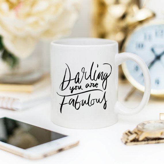 Darling You Are Fabulous funny coffee mug with uplifting design, perfect for gifts and daily use.