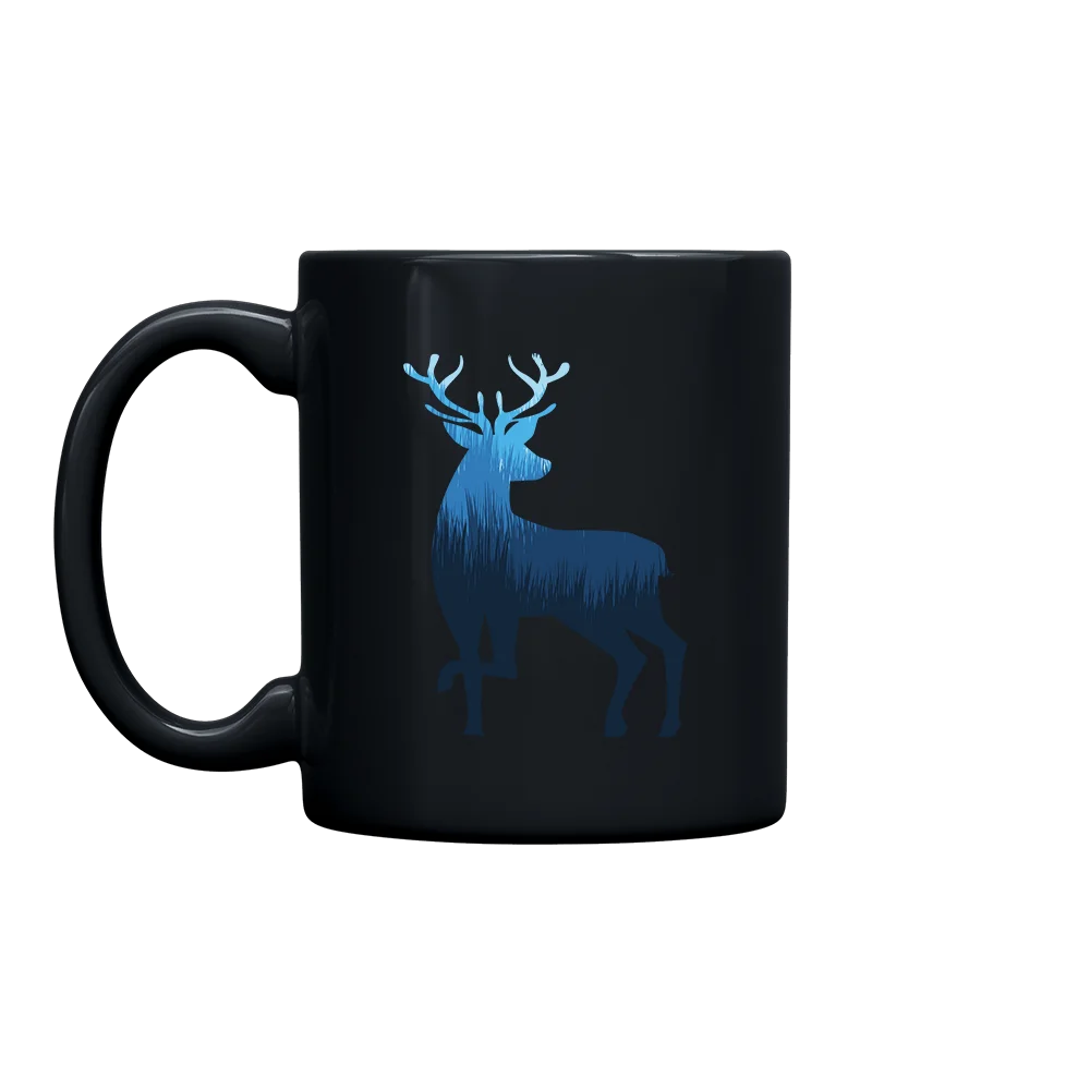 Deer Color 2 11oz Mug featuring vibrant UV printed design, sturdy ceramic construction, and a glazed finish for easy cleaning.