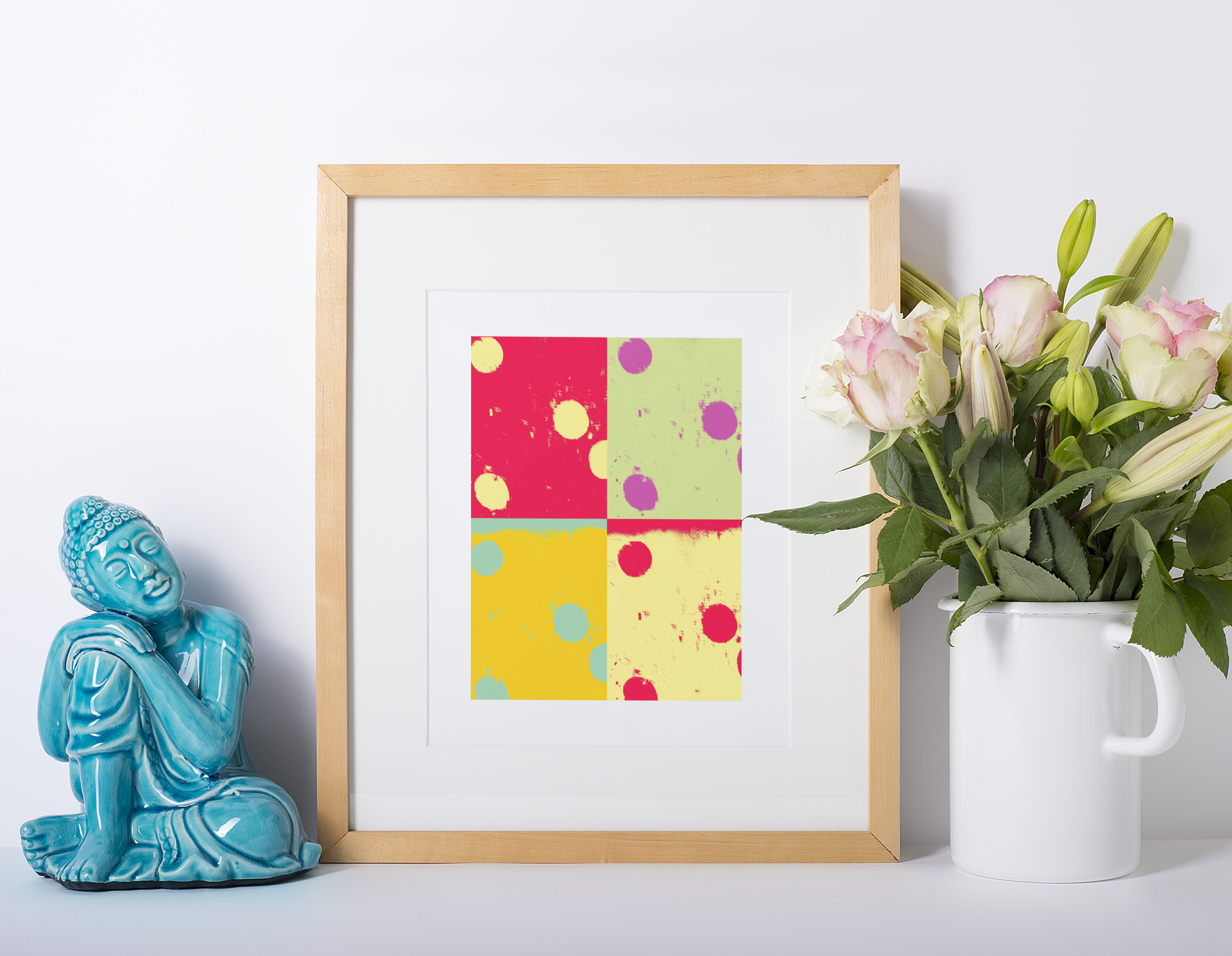 Dominoes Digital Abstract Pop Art Canvas Print featuring vibrant colors and abstract design, inspired by Andy Warhol's style.