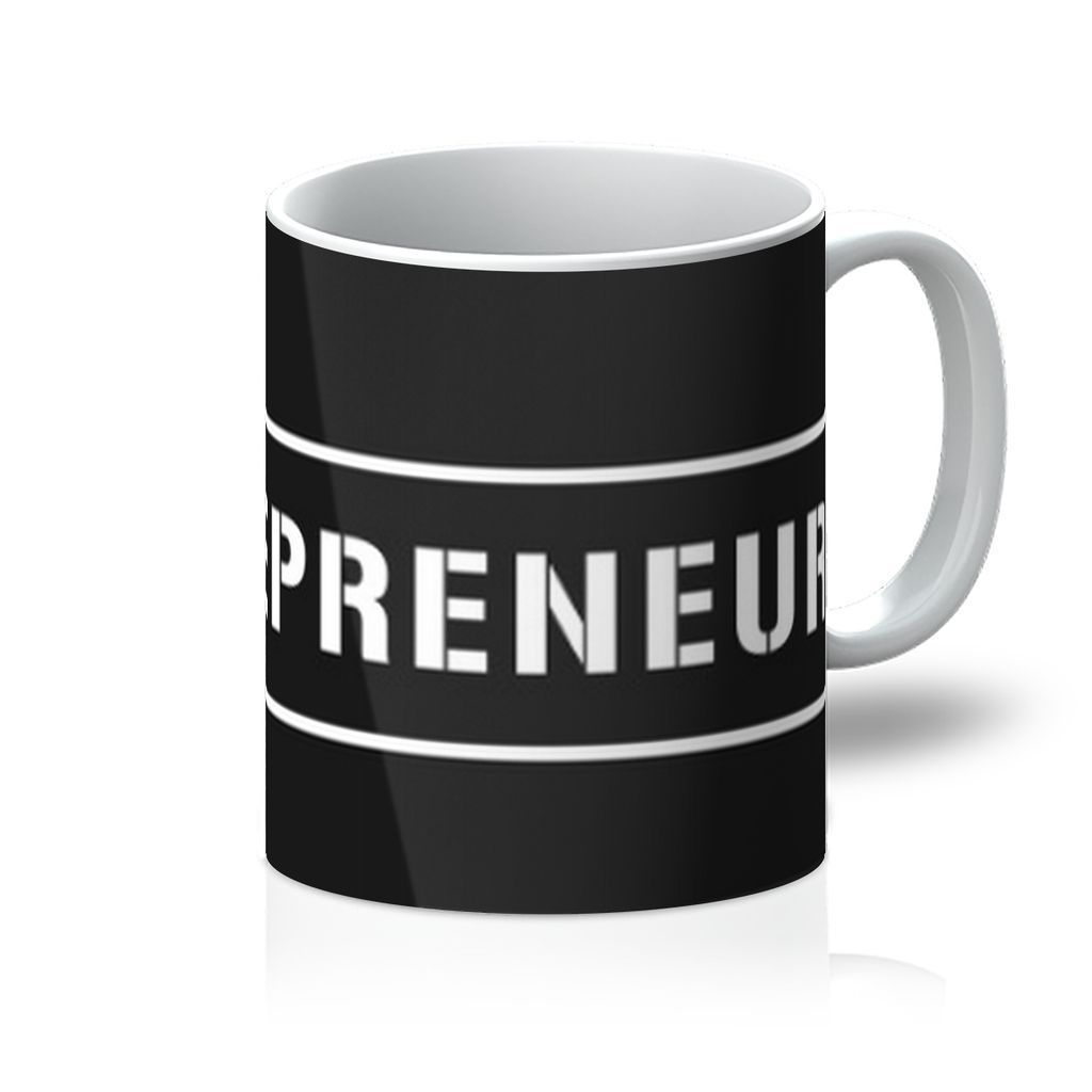 A stylish 11oz Entrepreneur Mug with a glossy finish and sturdy handle, perfect for coffee lovers.