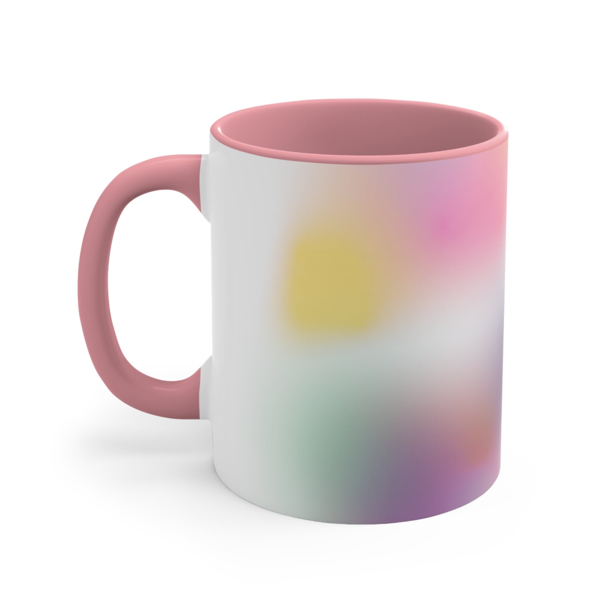 A stylish Floating Gradient Coffee Tea Mug featuring a white exterior with a colorful interior and handle, perfect for hot beverages.