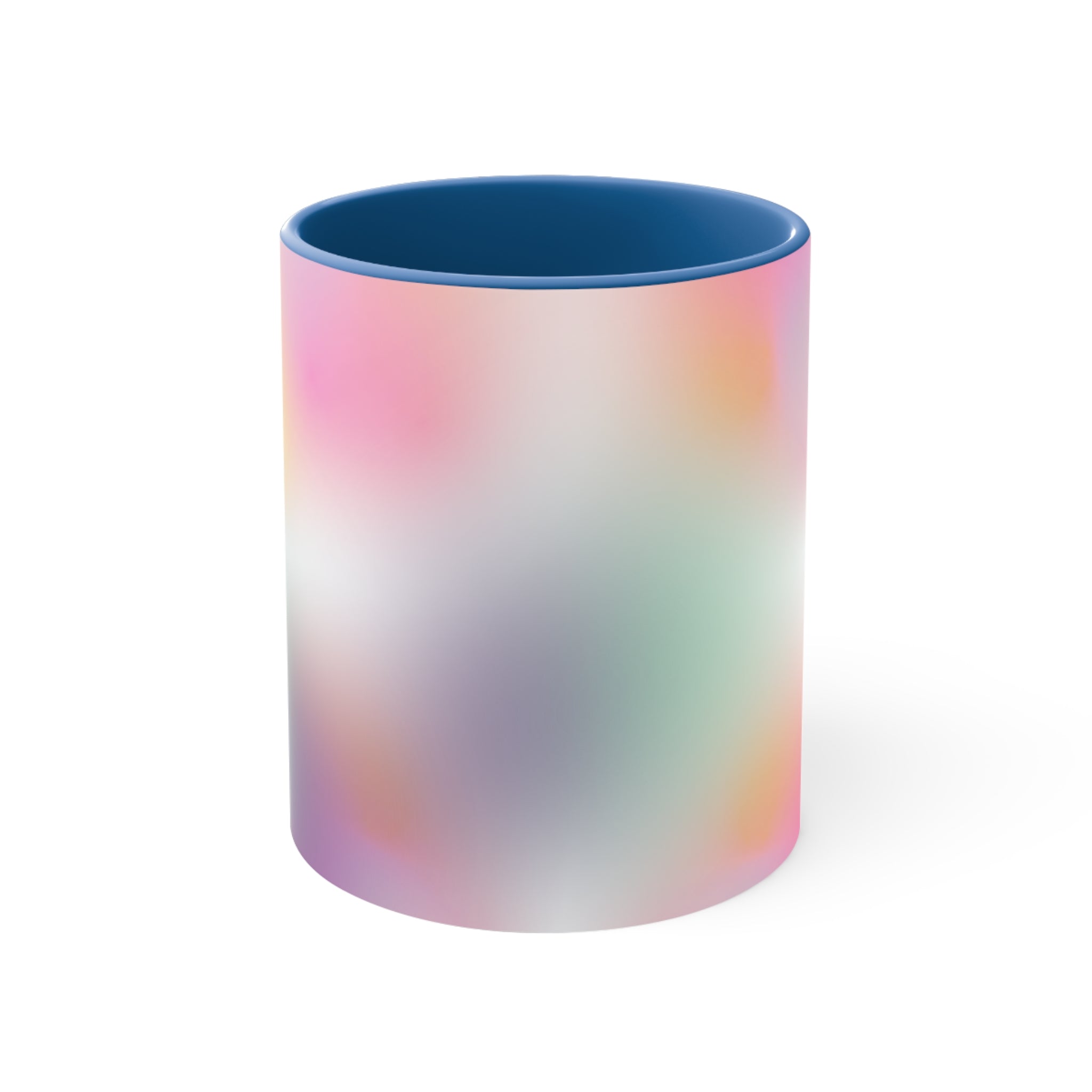 A stylish Floating Gradient Coffee Tea Mug featuring a white exterior with a colorful interior and handle, perfect for hot beverages.