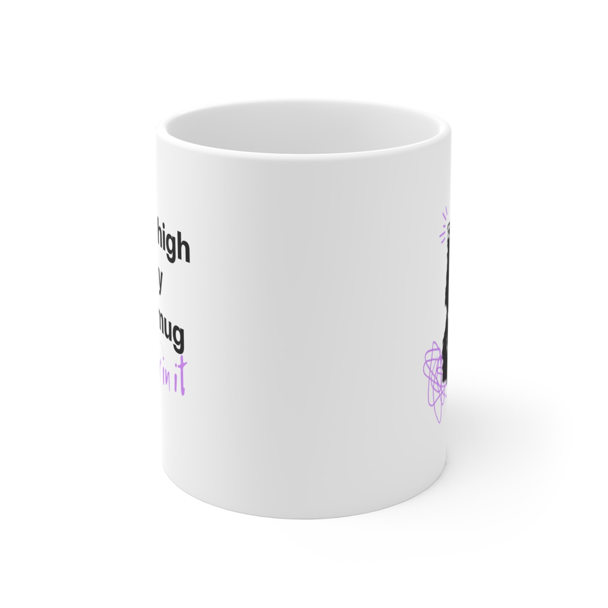 Funny Cat Hair Mug featuring a humorous design, perfect for coffee and tea lovers.