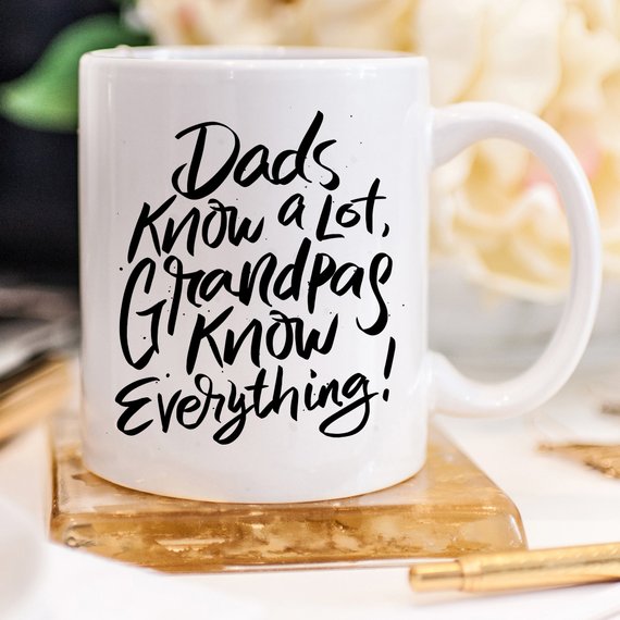 Funny Grandpa Mug with humorous text, perfect for Father's Day gifts, featuring a ceramic design.