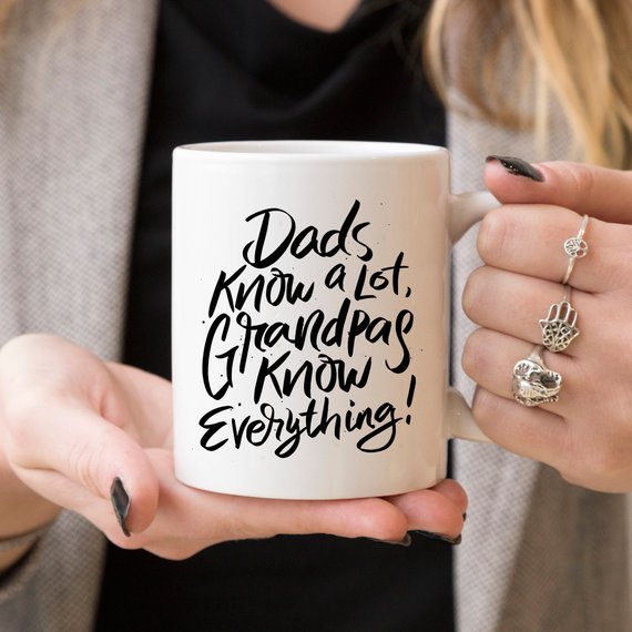 Funny Grandpa Mug with humorous text, perfect for Father's Day gifts, featuring a ceramic design.