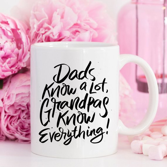 Funny Grandpa Mug with humorous text, perfect for Father's Day gifts, featuring a ceramic design.